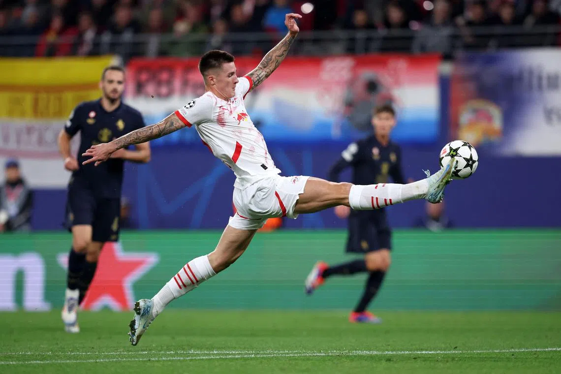 Benjamin Sesko in action for his former club RB Leipzig last season. The Slovenian is now at Manchester United after arriving on a five-year deal worth up to £73.7 million.