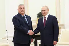 Russia's President Vladimir Putin, who received Hungary's Prime Minister Viktor Orban in the Kremlin, said he was ready to hear the Hungarian leader’s position on Ukraine and to get a readout from Orban on the views of other European partners.