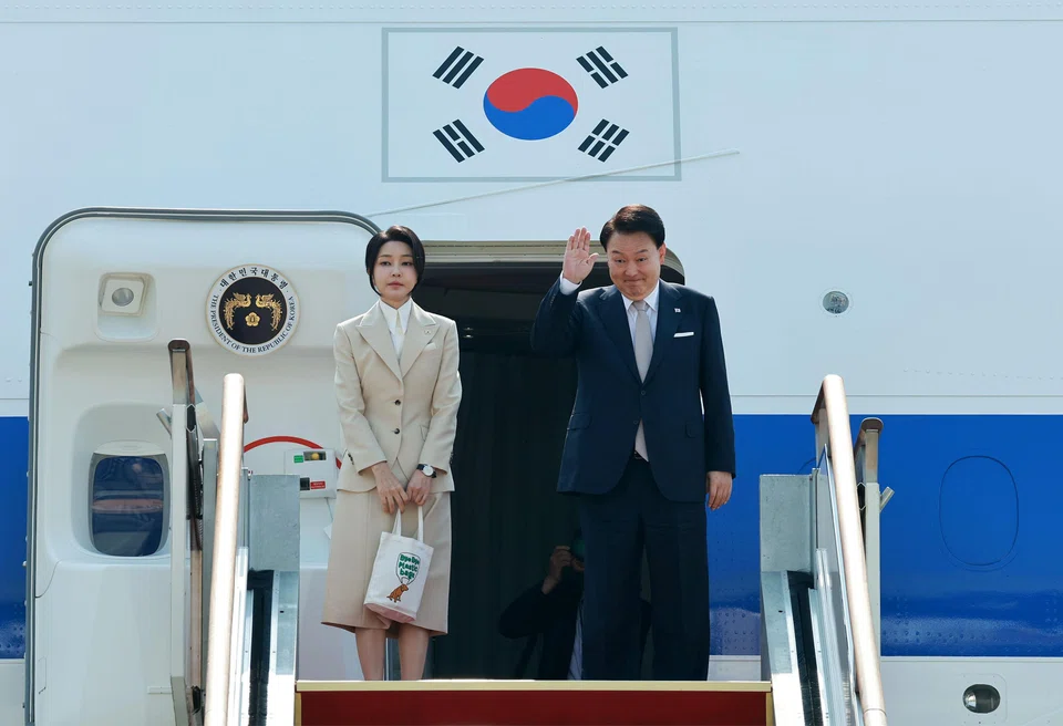 South Korean President Yoon Suk-yeol (right) during a state visit to Kazakhstan. The stable supply of critical minerals is considered crucial as South Korea lacks natural resources, and it is one of the world’s largest energy buyers.