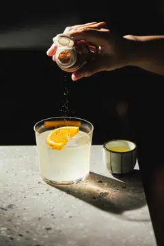 The Cat Bite Margarita is the bar's signature serve for its agave spirits, using both tequila and mezcal.