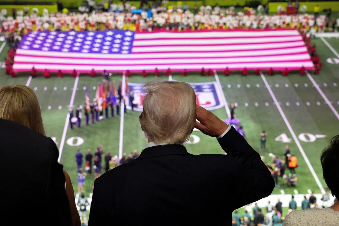 Donald Trump at the Super Bowl. Canadians are disgusted by the Trump administration and want their leaders to assert themselves, which Carney did.