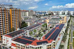 Rooftop solar energy generation systems deployed by Terrenus Energy on public housing blocks.
