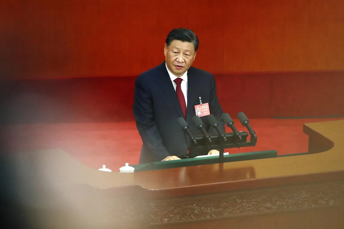 Chinese President Xi Jinping speaking during the opening ceremony of the 20th National Congress of the Communist Party of China at the Great Hall of People in Beijing, China, 16 October 2022. 