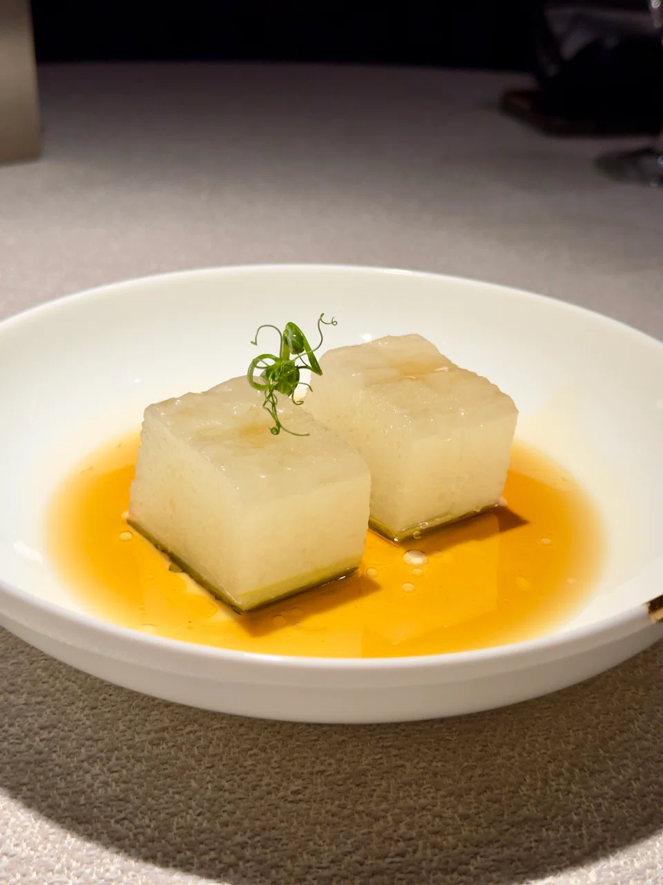 Refreshing pickled winter melon in sesame oil.