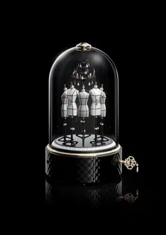 Mademoiselle’s Workshop – Musical Clock Couture Workshop is part musical box, part clock and part automaton.