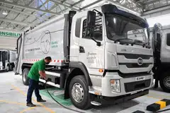 Electric heavy trucks, like this Sembwaste's BYD T9 shown here, could become more common with announced incentives on the way.  