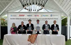 At the MOU signing were (from left) Siti Hidayati, Artajasa; Roseanne Tan, BancNet; Nguyen Quang Minh, Napas; Lawrence Chan, Nets; Farhan Ahmad, PayNet; Abraham Adriaansz, Rintis.