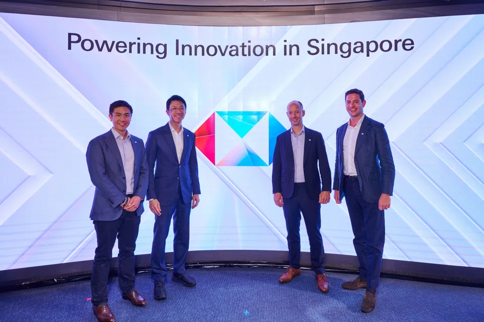 (From left) HSBC's senior leaders Jonathan Yip, Gilbert Ng, David Sabow and Neil Falconer at the launch of HSBC Innovation Banking with the bank's clients. The lender will set aside US$1.5 billion to support this new banking segment.