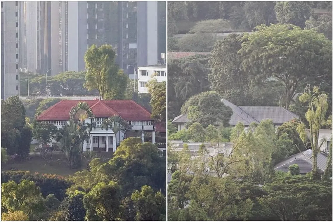 Kenneth Jeyaretnam will have to put up correction notices for false claims that the SLA had mismanaged the rentals of 26 (left) and 31 Ridout Road. 
