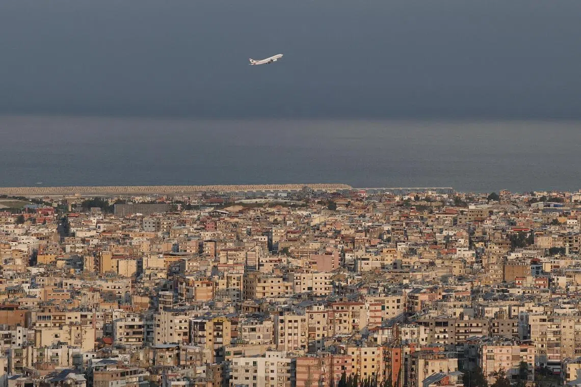 A plane taking off from an airport in Lebanon. In modern conflicts, states often lack full visibility over their territory. Airspace may be legally open while operationally unsafe.
