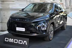 Chery's Omoda 5 EV is displayed during an event to launch Omoda and Jaecoo cars on the Italian market in Milan, Italy on Jul 4.
