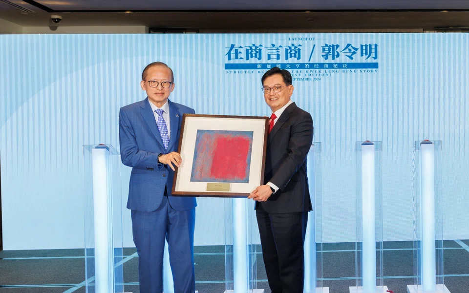 Hong Leong Group executive chairman Kwek Leng Beng (left) with Deputy Prime Minister Heng Swee Keat at the book launch.