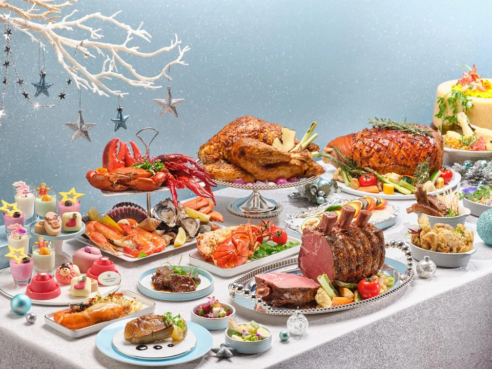 A festive buffet at The Dining Room.