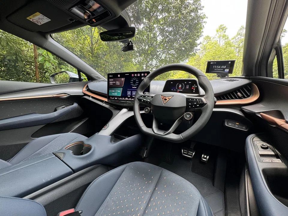 The interior is full of textures and classy, muted tones, with some mouldings that look as if they were pinched from La Sagrada Familia.