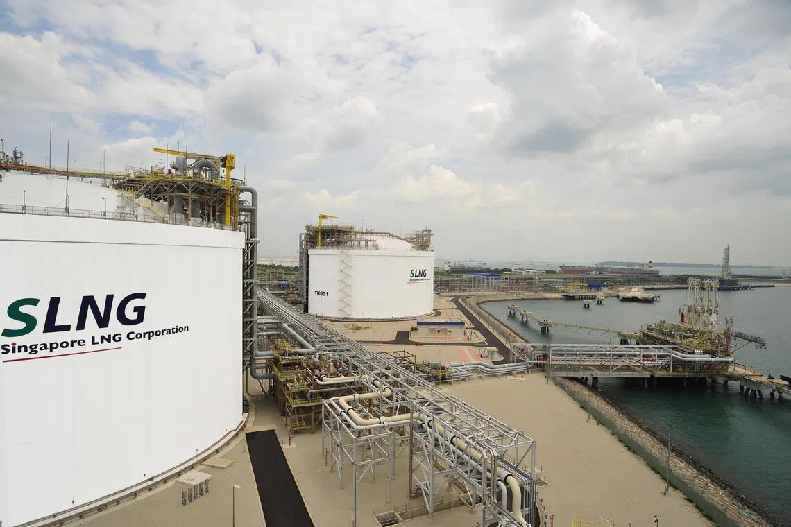 LNG storage tanks on Singapore's Jurong Island. The Republic's safeguards include a standby LNG facility.