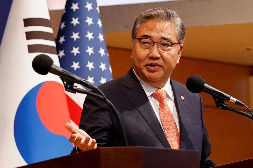 The Sunday meeting in Busan will see South Korea's Park Jin (pictured), Japan's Yoko Kamikawa and China's Wang Yi huddle against the backdrop of Beijing’s growing concerns over Tokyo and Seoul’s deepening security ties with Washington.