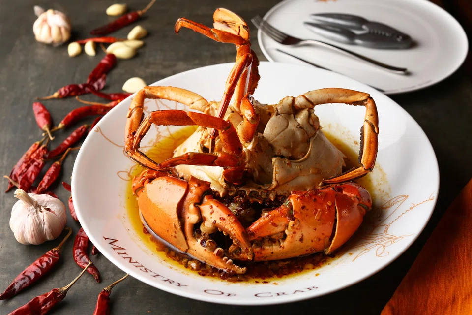 The signature chilli-garlic crab.