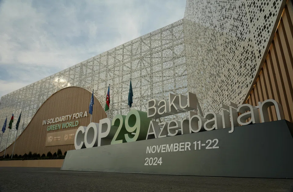 An installation is on display near the venue of the United Nations climate change conference COP29 in Baku, Azerbaijan November 16, 2024. REUTERS/Janis Laizans