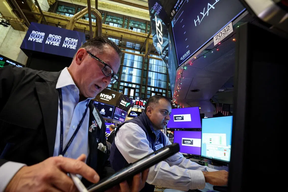 The Dow Jones Industrial Average fell 145.9 points, or 0.30 per cent, at the open to 48,850.17.