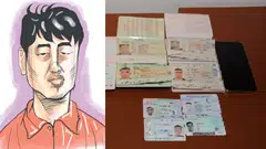 Chinese passport holder Wang Baosen (left) is sentenced to 13 months' jail for money laundering offences.