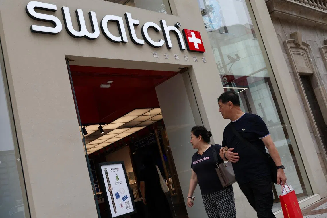 Revenue for Swatch slumped 14.6% to 6.74 billion Swiss francs (S$10.7 billion) in 2024, hit by a downturn in demand in China.