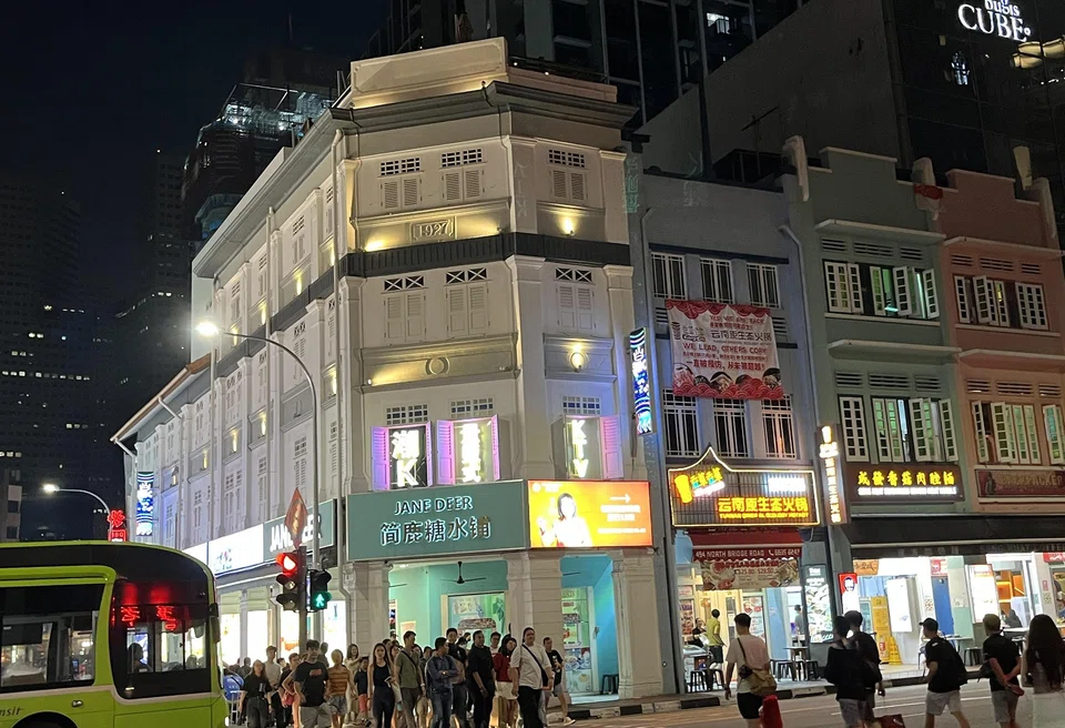 The corner shophouse, at 496 North Bridge Road,  is being sold for about S$42 million. To its right are 494, 492 and 490 North Bridge Road, which are drawing buying interest.