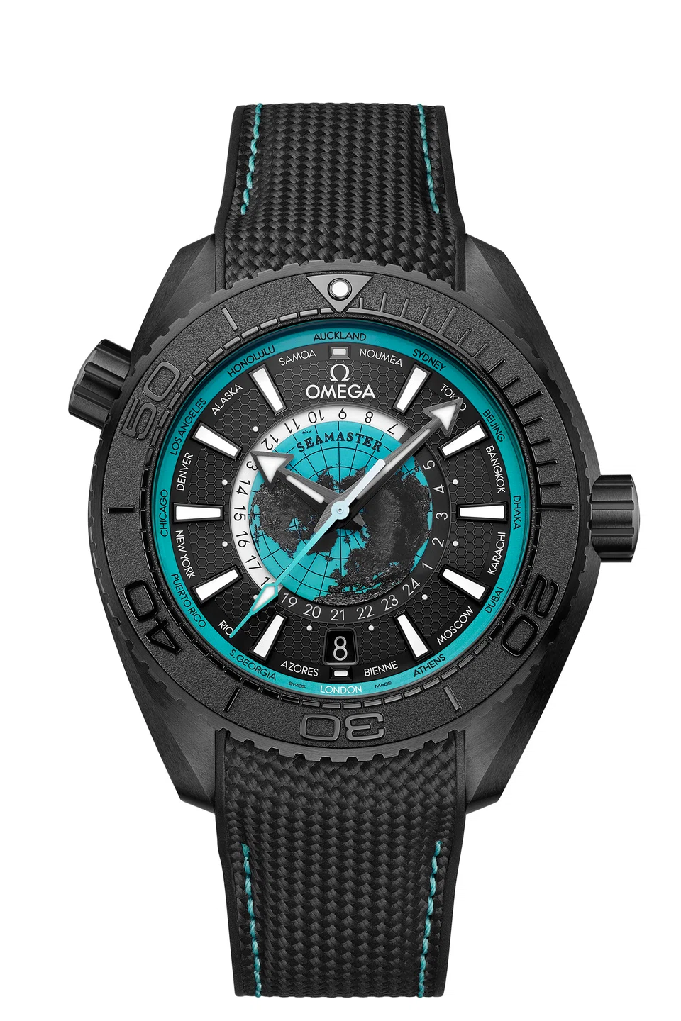  Seamaster Planet Ocean Worldtimer (turquoise).