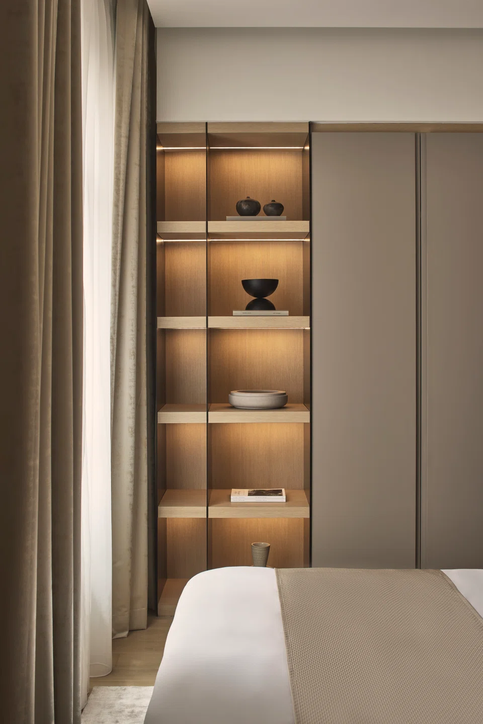 Ambient lighting provides a touch of luxury. 