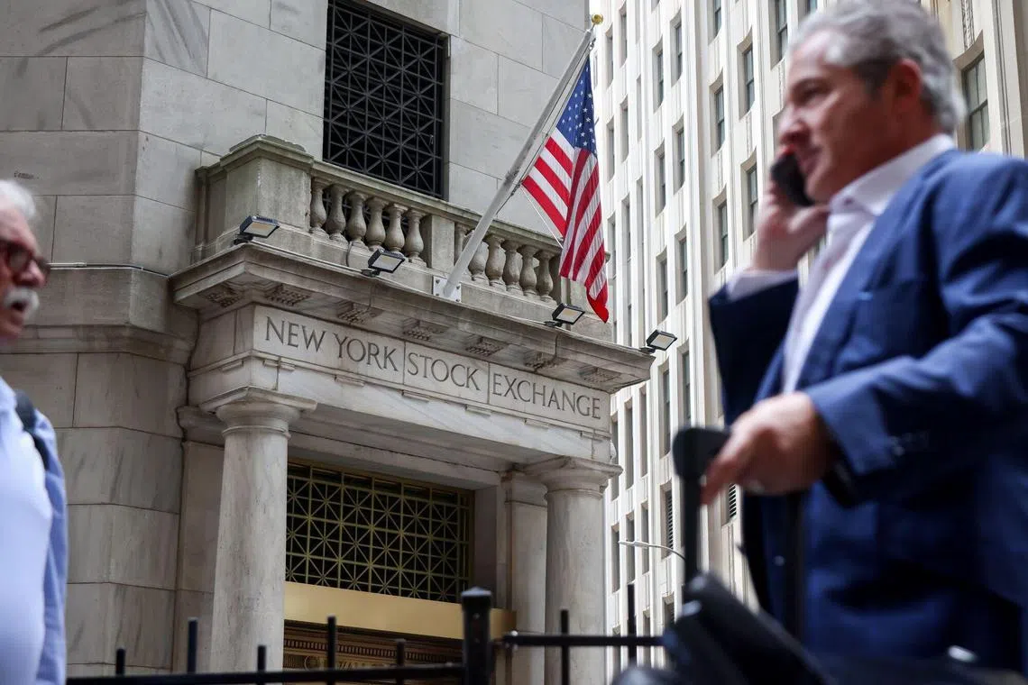The New York Stock Exchange (NYSE) in New York, US, on Wednesday, May 7, 2025. Federal Reserve officials are widely expected to leave interest rates unchanged Wednesday as they await clarity on the Trump administration's trade policies, a move likely to frustrate the president and anyone else seeking answers about the US central bank's next move. Photographer: Michael Nagle/Bloomberg