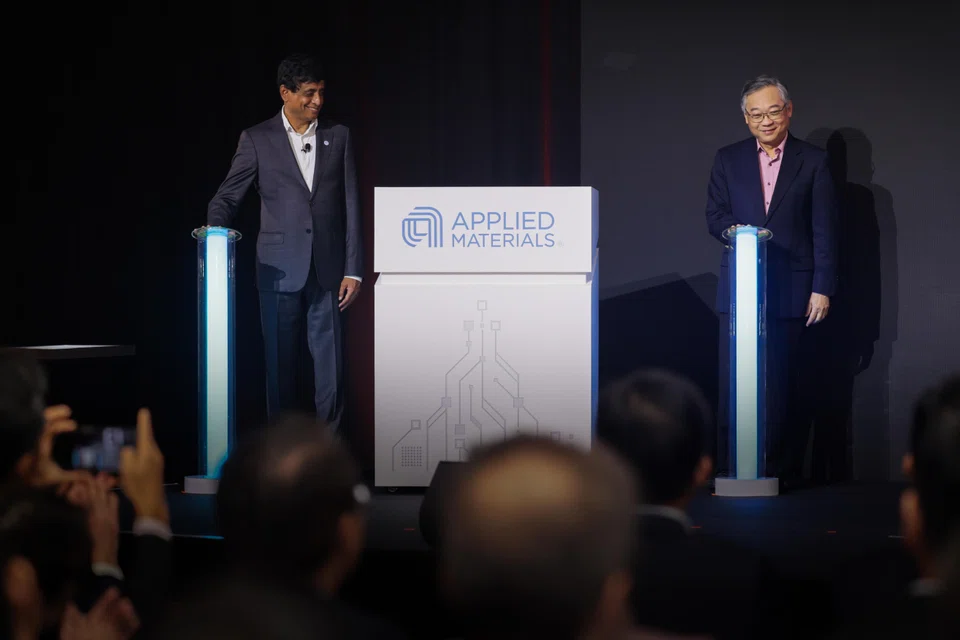 DPM Gan Kim Yong (right) launching the initiative with Dr Prabu Raja, president of the semiconductor products group at Applied Materials. 