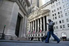 The Dow Jones Industrial Average rose 588.64 points, or 1.21 per cent, to 49,077.23 on Wednesday.