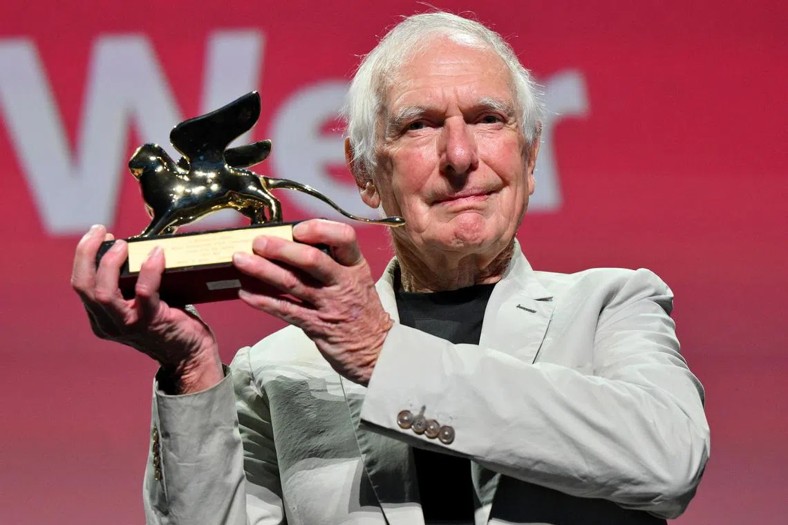 Australian director Peter Weir poses after he received the Golden Lion for Lifetime Achievement Award before the screening of his movie 'Master and Commander' during the Venice International Film Festival on 02 Sep 2024. 