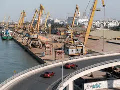 One of the ports in Haiphong, Vietnam, which are now among the busiest in the world, Nov 28, 2024. 