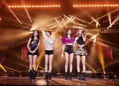 Blackpink members (from left: Jisoo, Jennie, Lisa and Rose) performing at the National Stadium in Singapore in May 2023.
