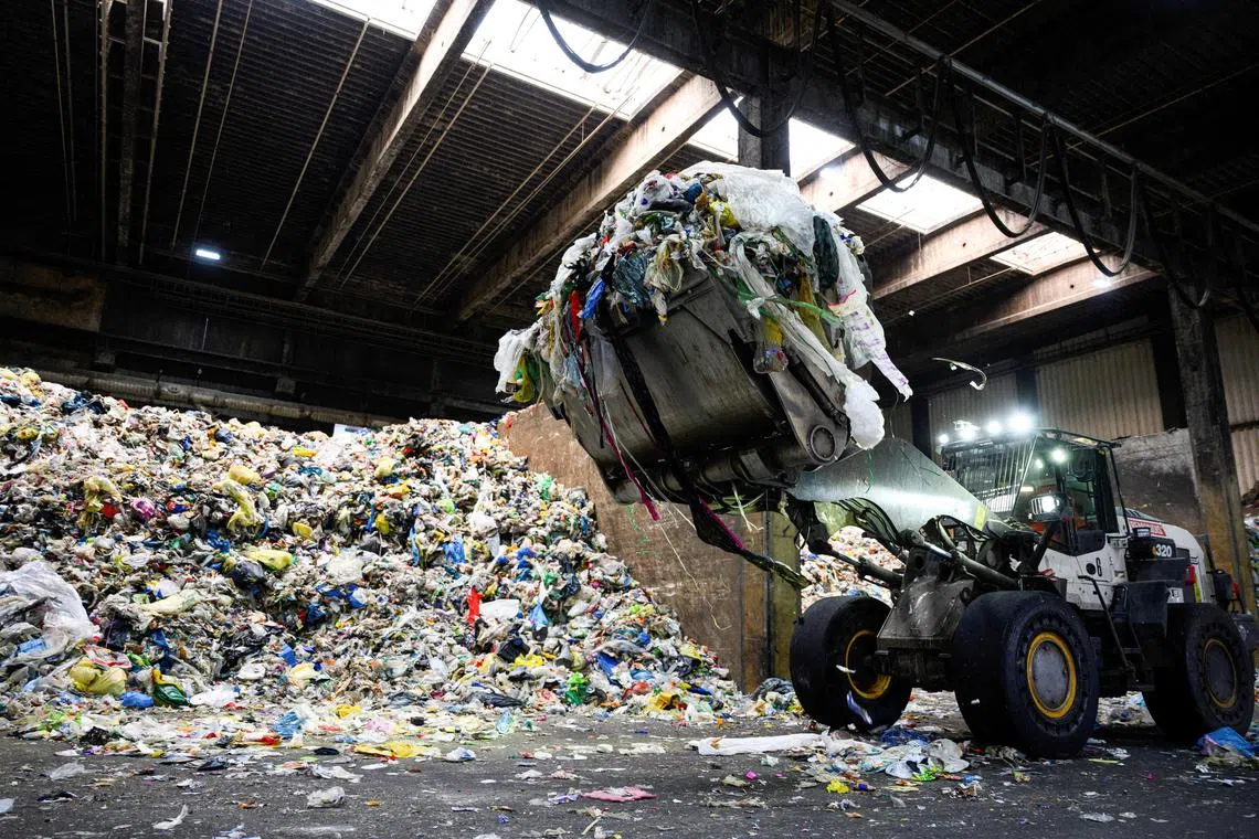 A waste sorting plant in Erftstadt, Germany. Recycling is far from easy, even in rich countries, which is why it is estimated that only about 9 per cent of global plastic waste is recycled. 