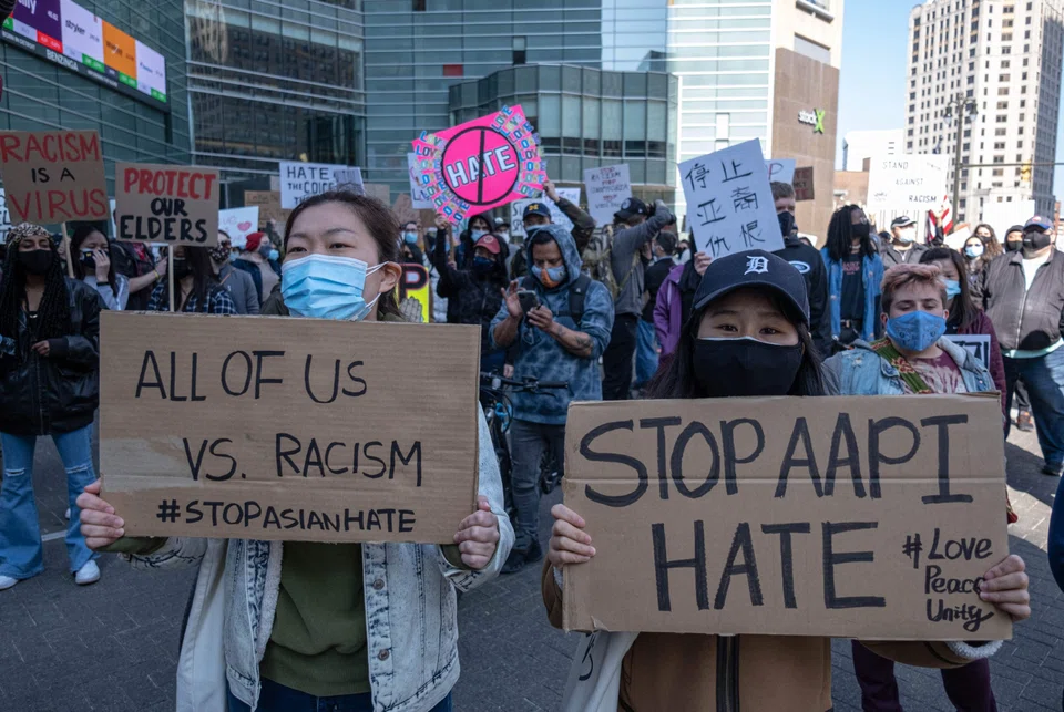 A ‘Stop Asian Hate’ rally in Detroit, Michigan on Mar 27, 2021, as part of a nationwide protest in solidarity against hate crimes directed at Asian Americans. 