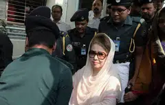 The release of Zia (above) comes after her bitter enemy Sheikh Hasina was ousted as premier.