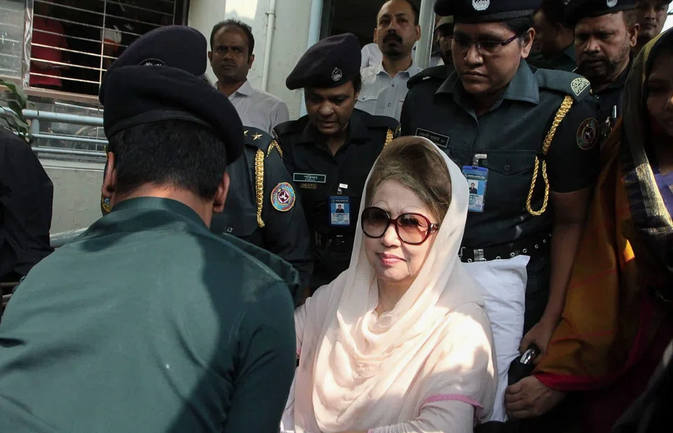 The release of Zia (above) comes after her bitter enemy Sheikh Hasina was ousted as premier.