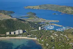 In addition to a series of resorts, Hamilton Island has an airport, golf course and full-service marina.