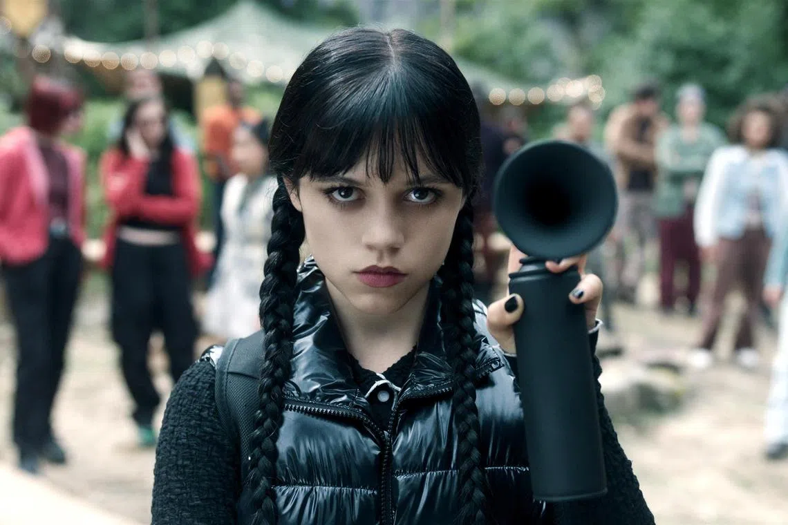 The new season sees Wednesday Addams, played by Jenna Ortega, returning to Nevermore Academy as a celebrated hero, much to her dismay. 