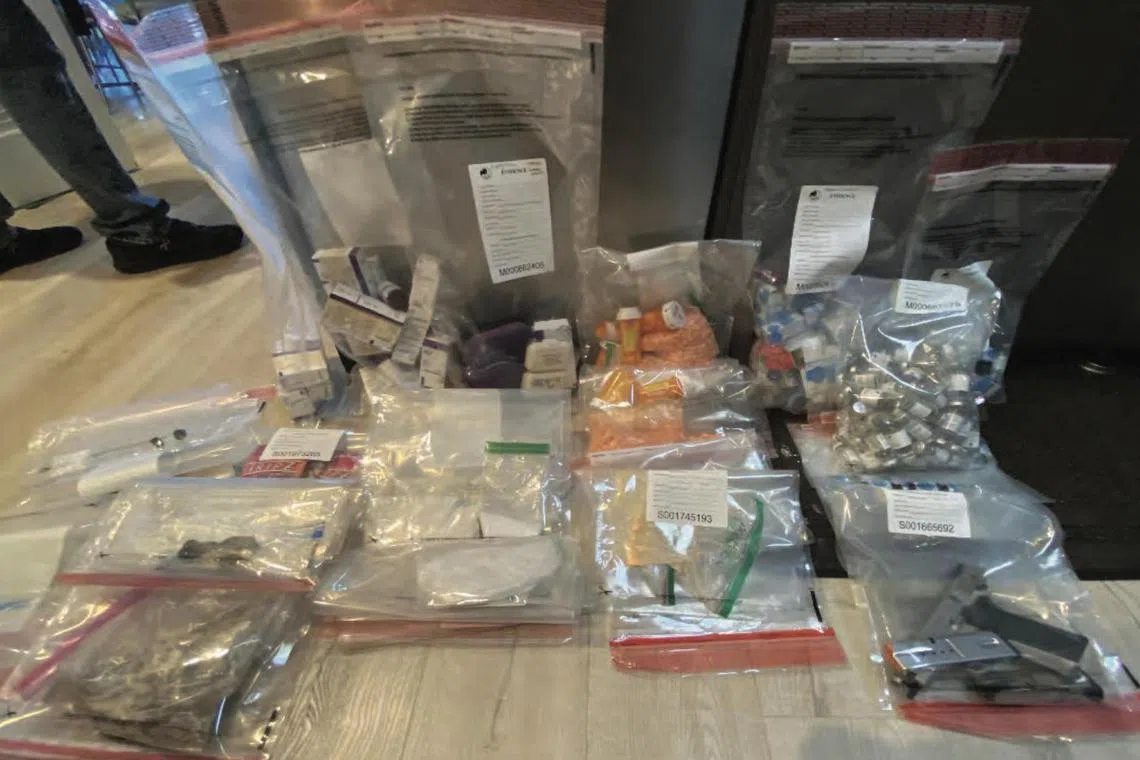 Alleged evidence discovered in what authorities have dubbed the “Sangha stash.”. Five people who allegedly supplied ketamine to "Friends" star Matthew Perry in a bid to exploit his drug addiction for profit have been charged in relation to his overdose death, US officials said on August 15.