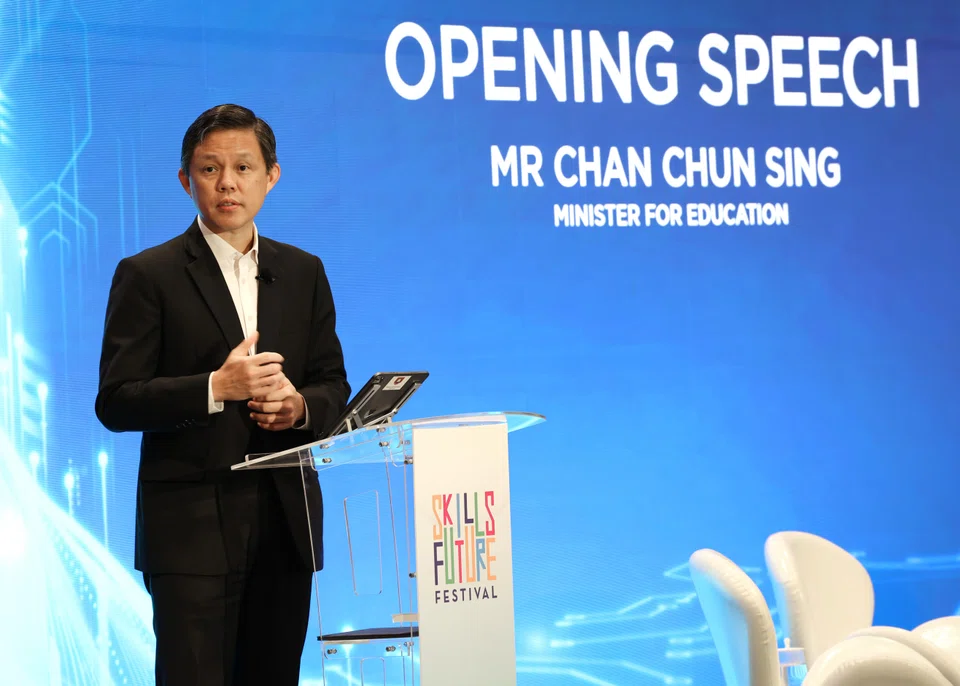 “With frequent tech disruptions, shortened half-life of skills and knowledge, and new jobs emerging every day – our workforce must retool, at scale and at speed,” says Education Minister Chan Chun Sing.