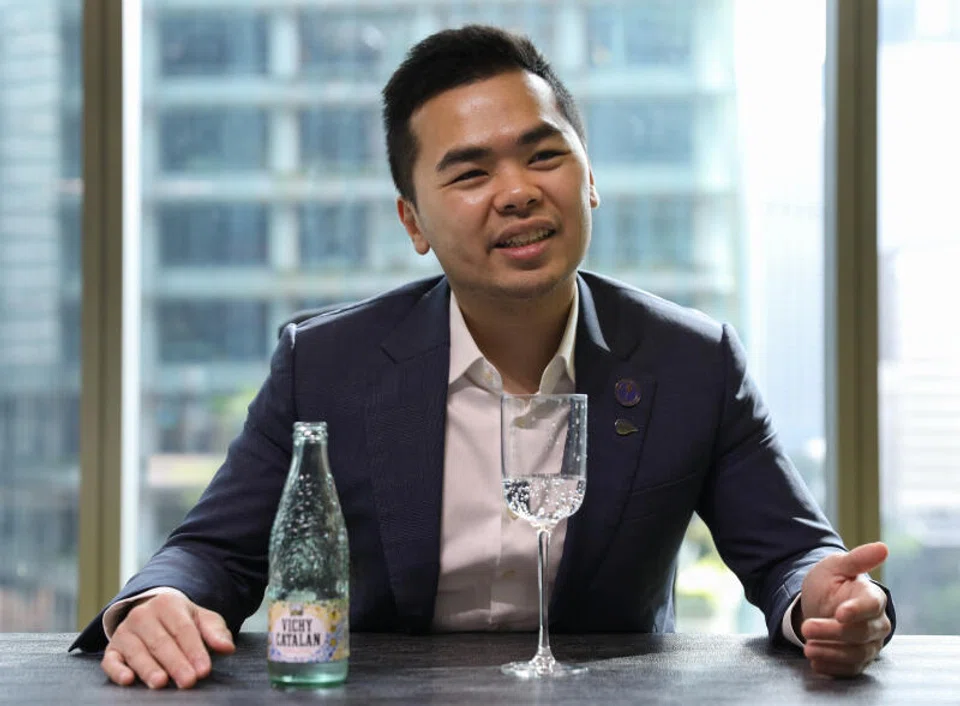 Sam Wu, a certified water sommelier, pays close attention to the mineral composition of various water brands.
