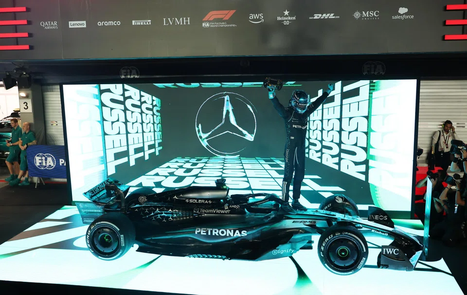 Briton George Russell took the chequered flag under the lights of the Marina Bay street circuit 5.4 seconds clear of Max Verstappen to claim his second victory of the season.