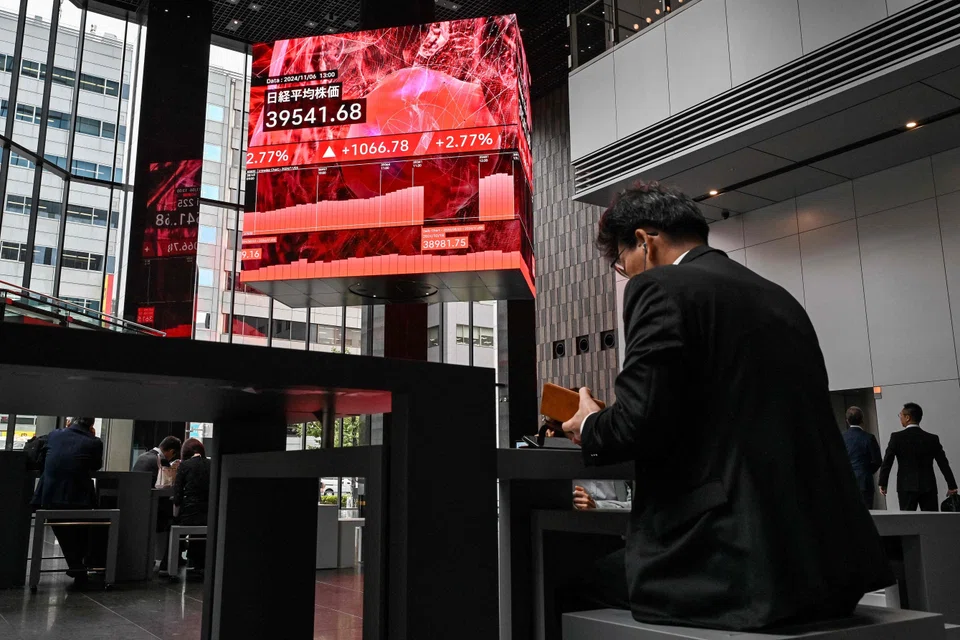 The Nikkei closed down 0.2 per cent at 37,608.49, while the broader Topix shed 0.5 per cent to sit at 2,790.88 after hitting an eight-month peak on Friday.