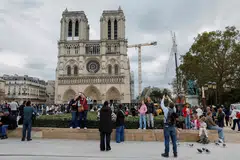The sound of the eight bells in Notre Dame’s northern belfry came a month before the cathedral is to reopen following five years of painstaking restoration work in the wake of the blaze.