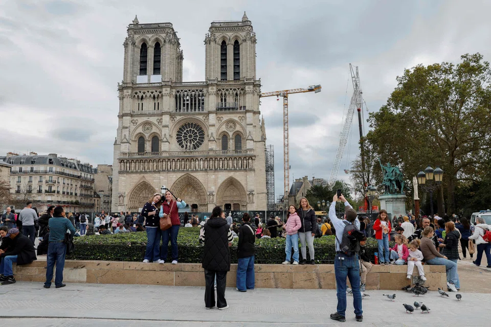The sound of the eight bells in Notre Dame’s northern belfry came a month before the cathedral is to reopen following five years of painstaking restoration work in the wake of the blaze.