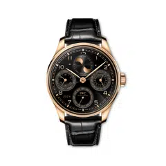 Portugieser Perpetual Calendar in Armor Gold and Obsidian black dial.


