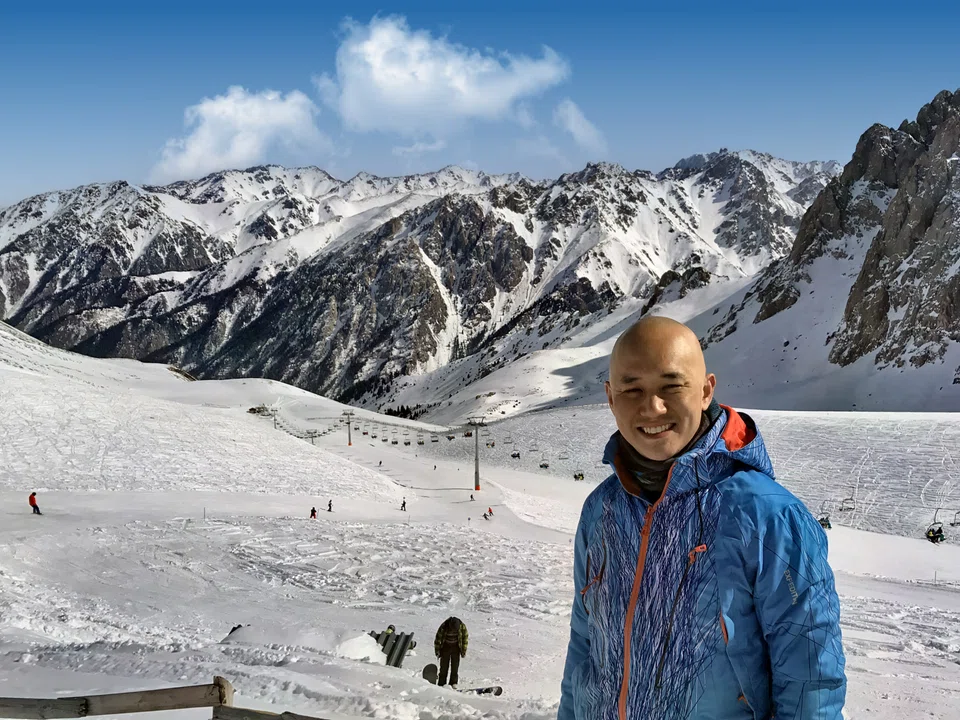 "In skiing, there are different types of snow, from more icy textures in parts of the US to more fine, powdery stuff in destinations like Japan. This may seem a small difference but it requires you to adapt your style and technique to the varying environment," says Kelvin Fu, managing partner, Gunung Capital, in Almaty, Kazakhstan in this photo.