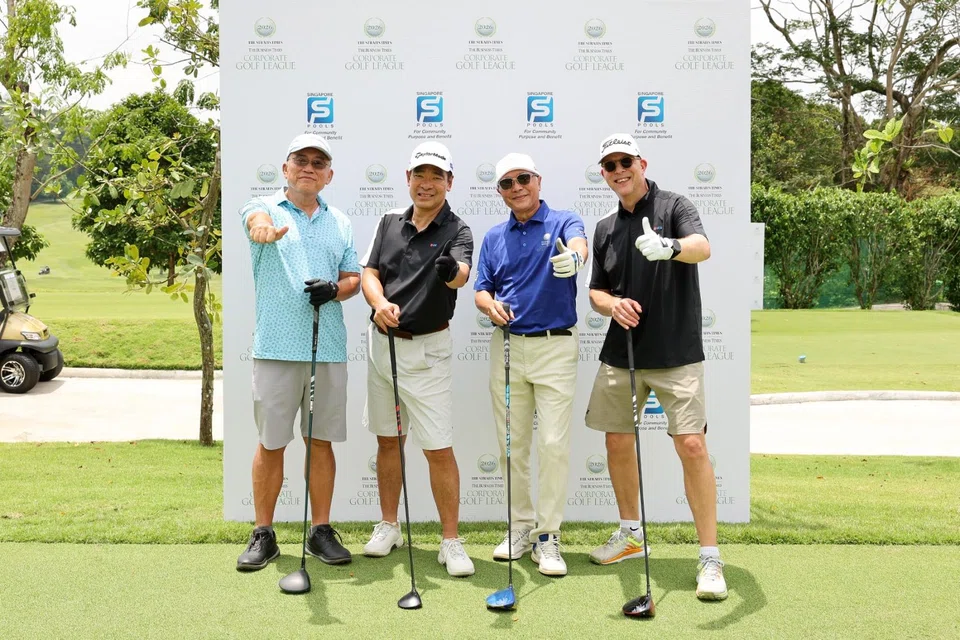 Team UOB golfers (from left): Yong Jiunn Run, Loo Yee Ming, Choong Kien Siong and Christian Mens.  They played in the Social category for the first leg of the ST/BT league.